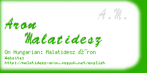 aron malatidesz business card